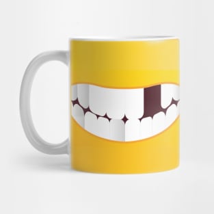 Yellow mouthed toothless grin Mug